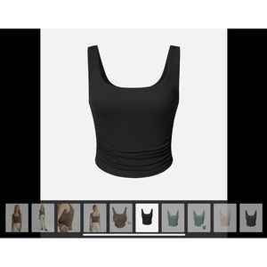 OGL MOVE - Eco-SkinKiss® Ruched Sides Square Brami Tank Top - Black